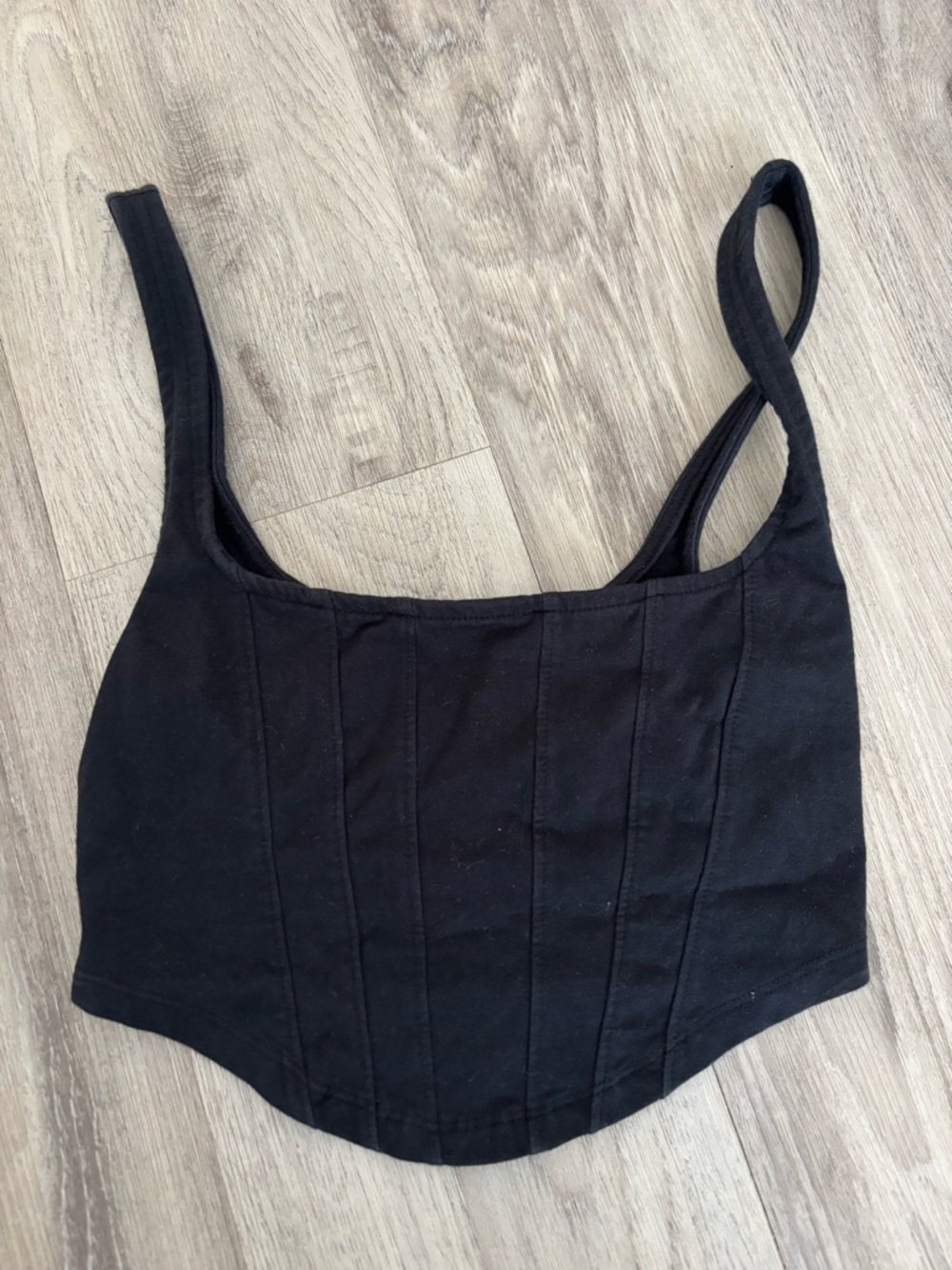 Urban Outfitters Black Cropped Corset Tank Top